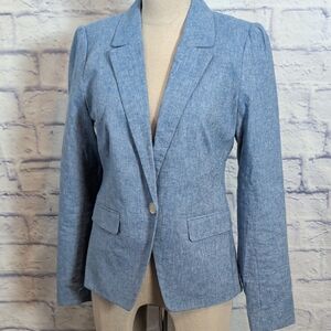 LOFT Chambray Blue Single-Button Blazer - Size 4